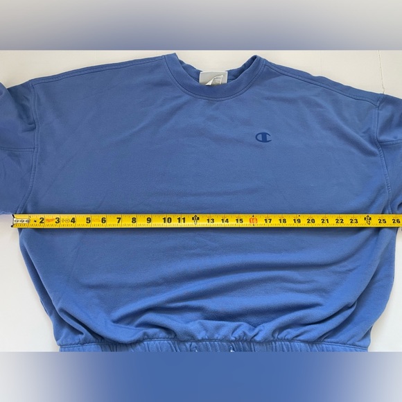 Champion Modal Blue Purple Logo Pullover Sweatshirt Elastic Waist Size XL - Picture 10 of 10